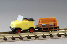 057-88805 - N - Gleiskraftrad GKR Typ 1 Schienentrabi mit Anhänger - gelb, Bausatz
